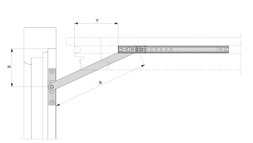 Omezovač otevření s brzdou Maco - montáž na křídlo